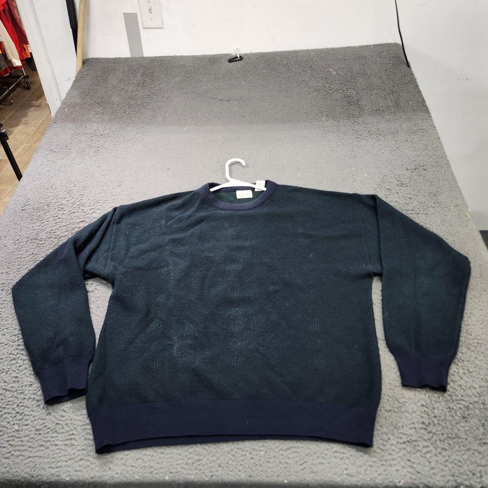 Maglificio Florence Sweater Mens XL Blue Knit Crewneck Pullover Made Italy Wool